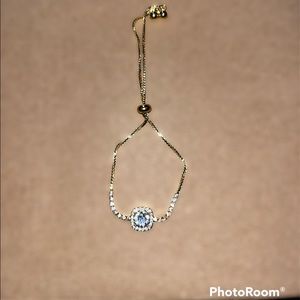 Women's Charm Gold Color Link Chain Crystal Bracelet